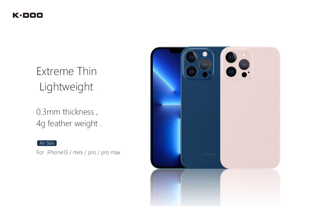 FASHINA KZDOO Air Skin | Ultra Thin Lightweight Case Cover | Compatible with iPhone 13 Pro Max | European Technology Material | Hard Phone Case | Wireless Charging, White