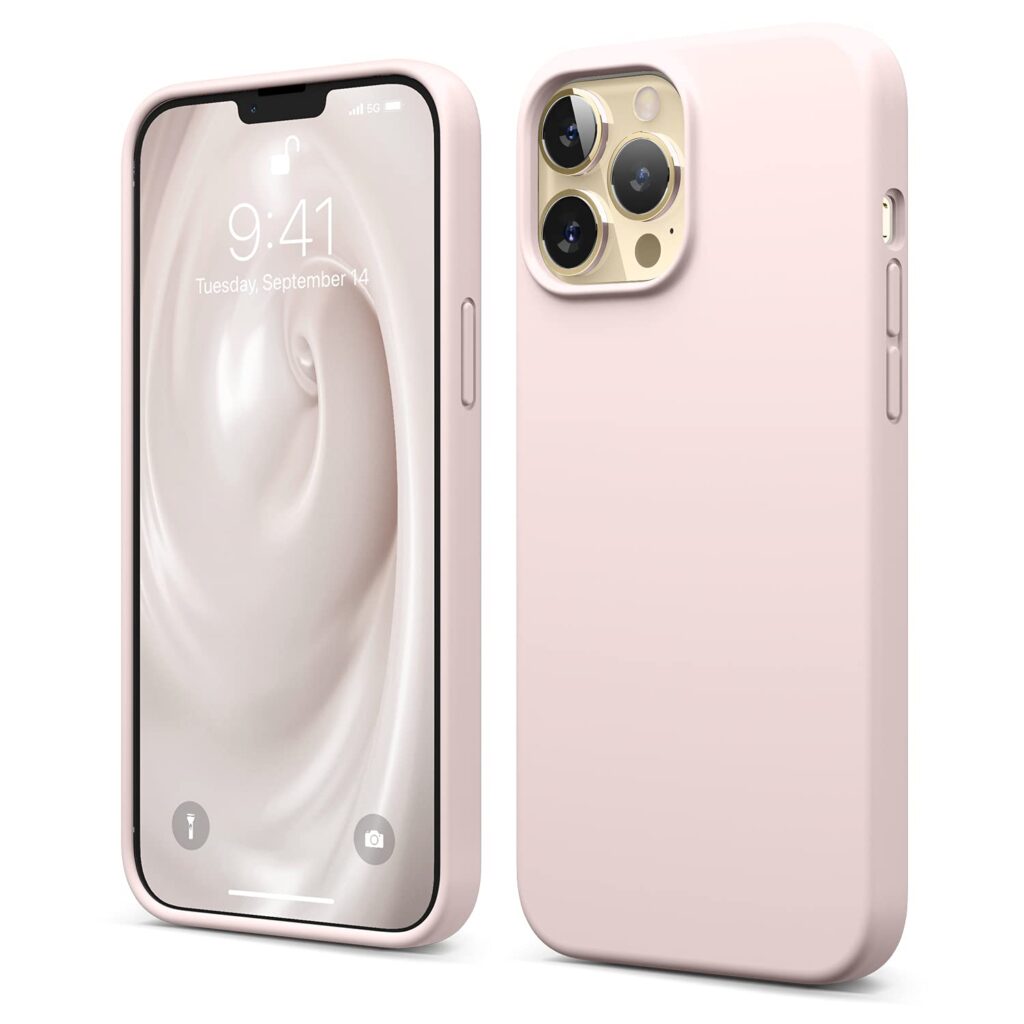 elago Shockproof Liquid Silicone Slim Phone Case with Anti-Scratch Soft Microfiber Lining, Full Body Screen Camera Protective Case Cover, Compatible for iPhone 13 Pro Max 6.7 inches (Lovely Pink)