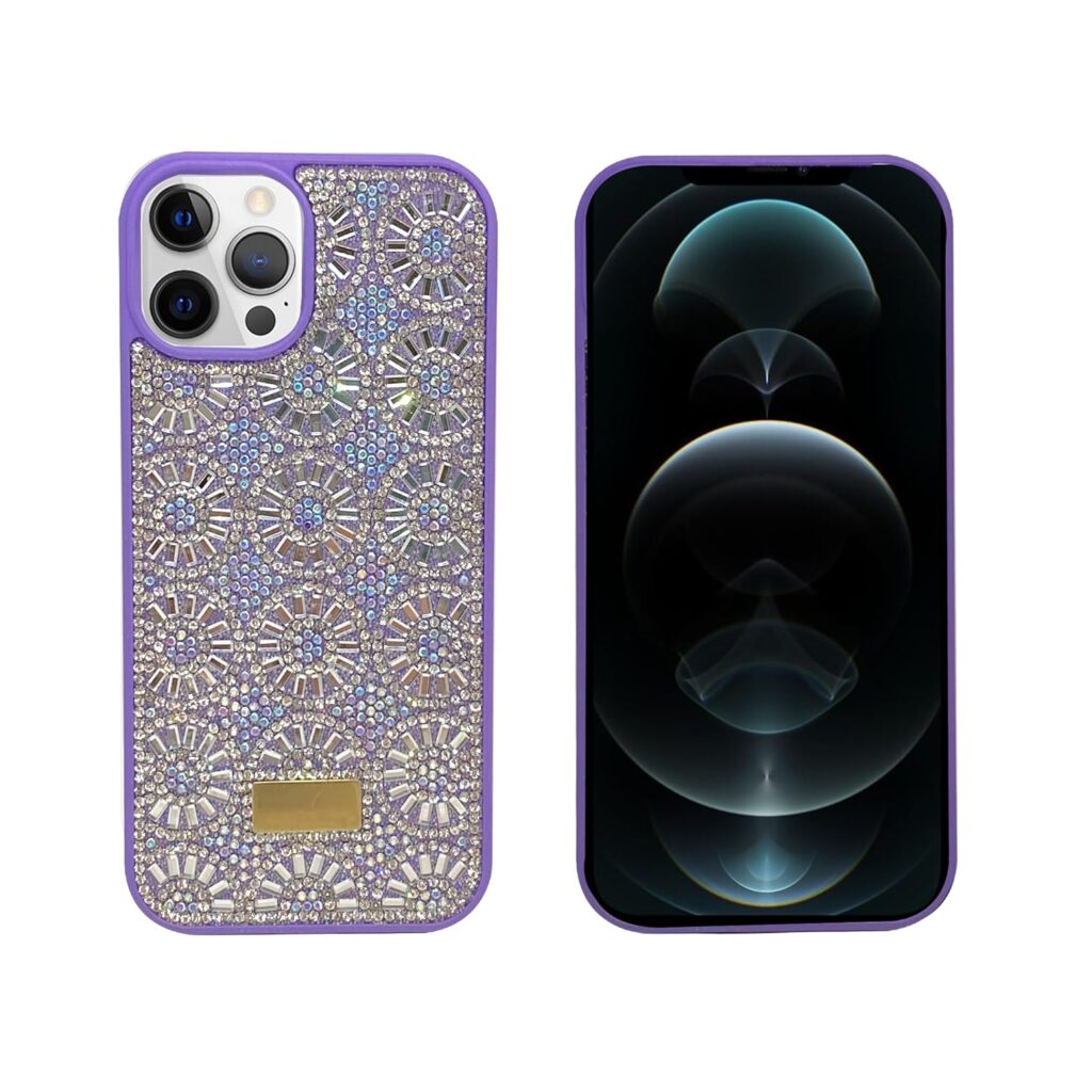 amazon basics Trendy Crystal Case for iPhone 13 Pro | Slim and Lightweight | Enhanced Protection | (Pack of 1) (Lavender)