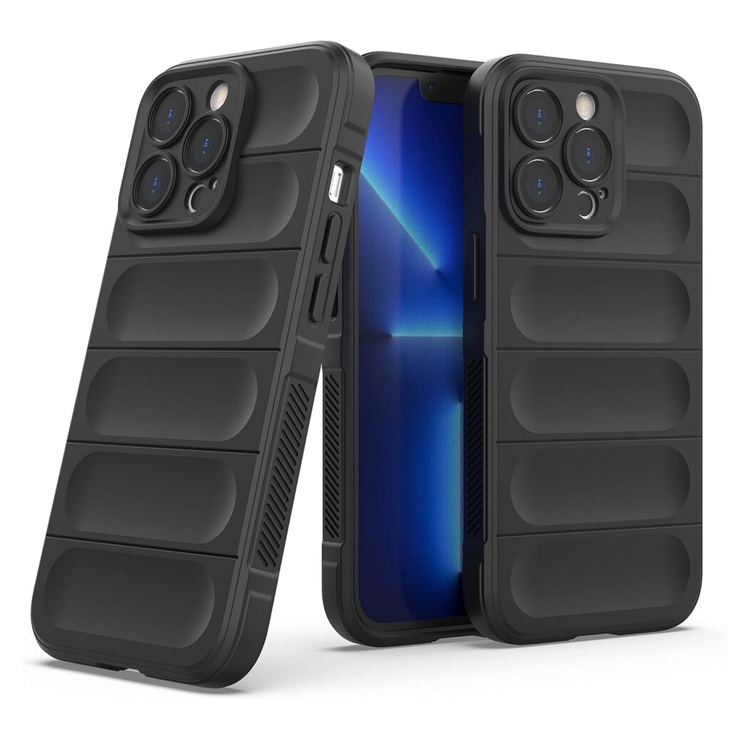 Zapcase Back Case Cover for iPhone 13 Pro | Compatible for iPhone 13 Pro Back Cover | Liquid Silicon Magic Case with Camera Protection | Black