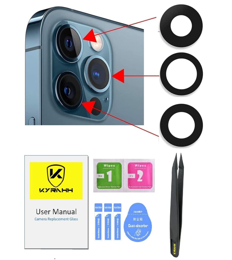 Mobile Back Rear Camera Glass Lens Replacement Spare Part Compatible for iPhone Mobile (iPhone 12 Pro Max 5g)