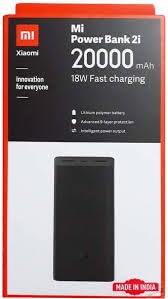 Mi Power Bank 3i 20000 mAh, 2 USB Ports, Fast Charging, Black