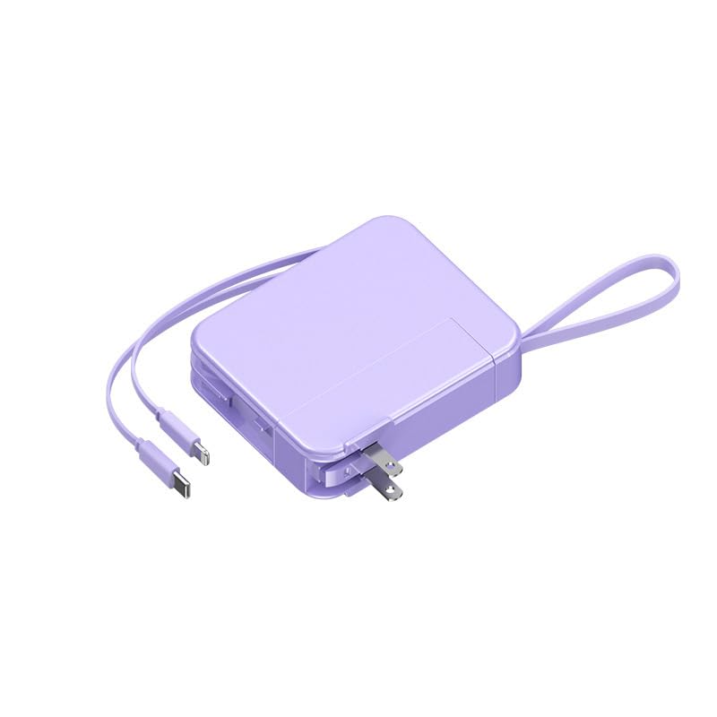 AC Plug Power Bank with Built-in Wire Small Portable Fast Charging Mobile Power Charger