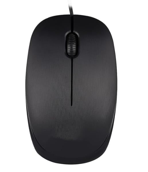 USB Optical Wired Mouse, 1200 DPI High Precision, Plug & Play, 1.1 Meter Length, 3 Buttons (Black)