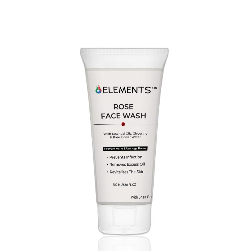 Elements UK Rose Face Wash |For Acne Prone Skin | For Oily & Sensitive Skin | Suitable for All Skin Types | For Men and Women | 100ml