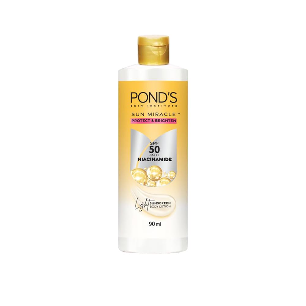 POND'S SUN MIRACLE SPF 50 PA+++ LIGHTWEIGHT SUNSCREEN BODY LOTION, PROTECTS FROM UVA/UVB RAYS, 1% ACTIVE NIACINAMIDE, NO WHITE CAST-90ML