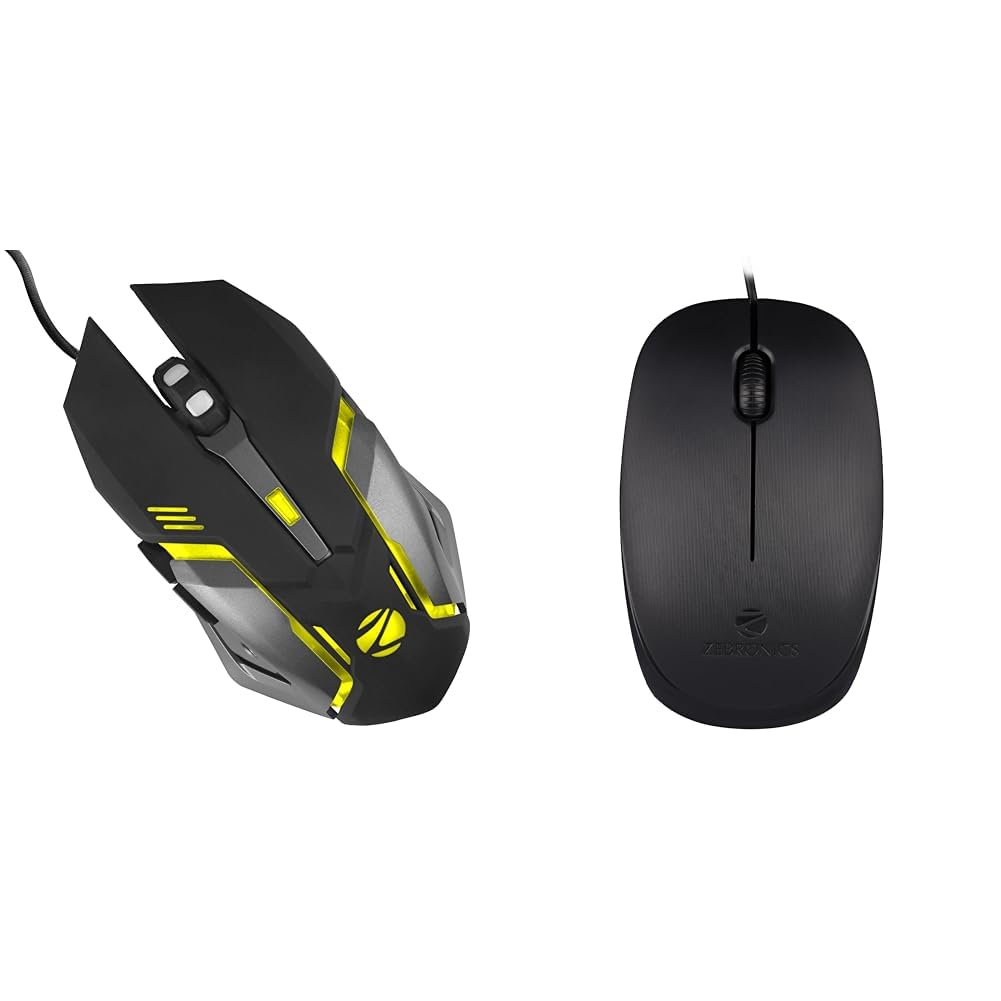 ZEBRONICS-Transformer-M with a High-Performance Gold-Plated USB Mouse: 6 Buttons, Multi-Color LED Li