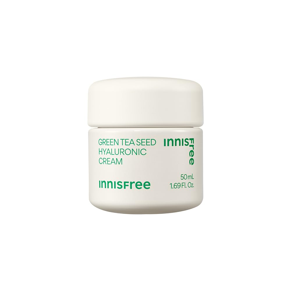 Innisfree Green Tea Seed Moisturiser with Hyaluronic Acid 50Ml| Hydrating & Soothing Face Cream | Non oily & Sticky | Korean Skincare for Dry & Dehydrated Skin For Dry Skin, Normal & Sensitive Skin