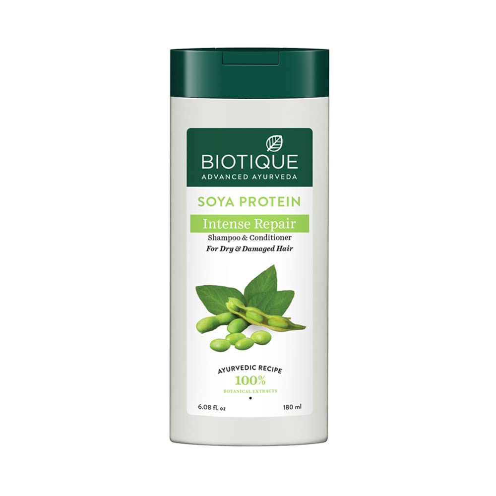 Biotique Bio Soya Protein Fresh Nourishing Shampoo | Repairs Dry and Damaged Hair |Maintains pH Balance |Promotes Healthy Shiny Hair| Prevents Color Fading | All Skin Types | 180ml