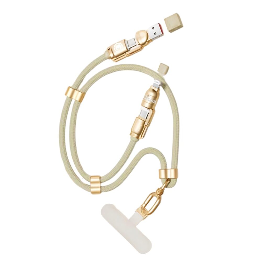 LASSO 240W 4 in 1 Metal Ports Fast Charging & Data Transfer Cable | Lanyard For GenZ | Super Durable 6 CORE With E-Marker Chip | Supporting Thunderbolt, Type C & Type A for All Smartphones