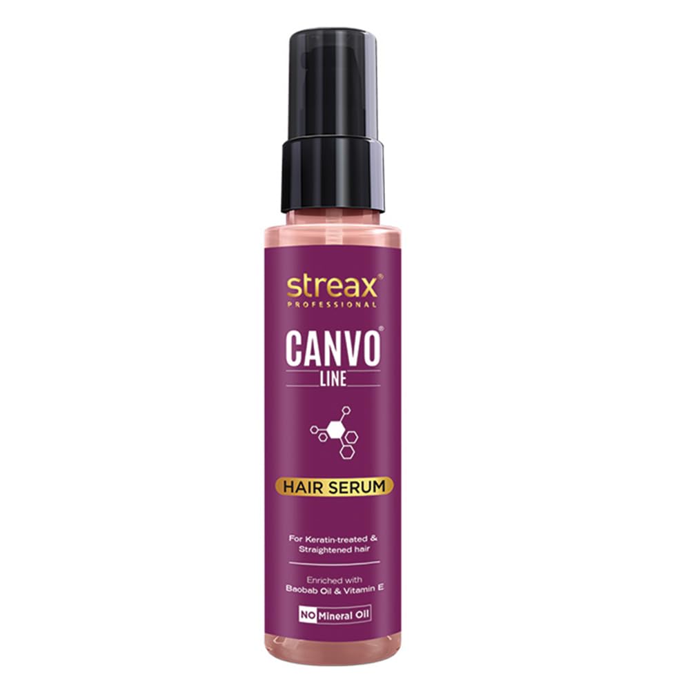 Streax Professional Canvoline Hair Serum,100ml|for Dry & Frizzy Hair|for Women & Men|For Straight & Silky hair |Anti Hair Breakage|Anti Frizz |Soft & Tangle Free Hair|Paraben & Silicon free|100 ml