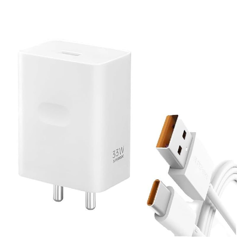 65W Charger for Sam-Sung Galaxy A21s / A 21 s Charger Original Adapter Like Quick Dash Warp Dart Flash Super Vooc Fast Charger with 1M Type C USB Data Cable (4A/6.5A, TRV25, White)