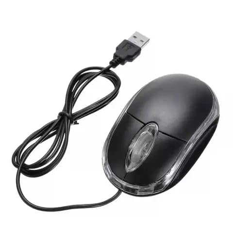 Wired Optical Mouse with 1200 DPI, Plug & Play, Hi-Optical Tracking, 1.25M Cable Length (Black)