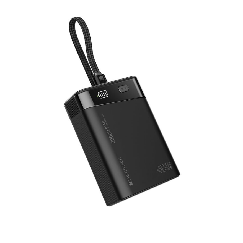 Neopack Maxim Power Bank 20000 mAH | 45W Fast Charging | Dual Output & Input Portable Charger Compatible with MacBooks, Tablets, iPhones, Android Devices and More (Black)