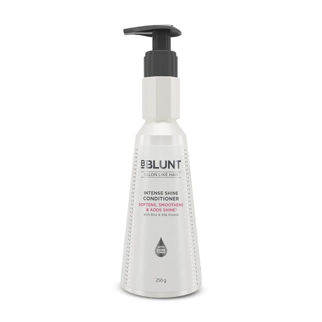 BBLUNT Intense Shine Conditioner for All Hair Types With Rice & Silk Protein For Softer, Smoother & Shinier Hair - 250 Grams