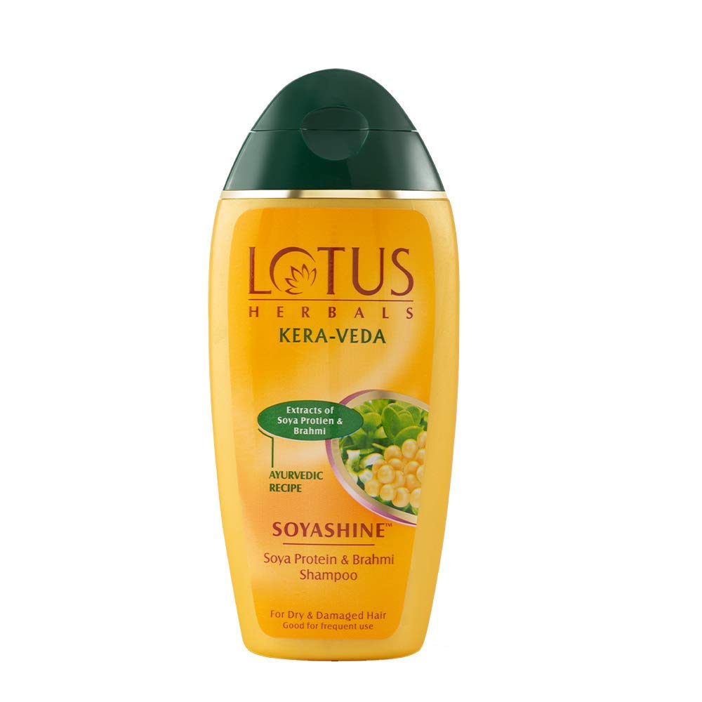 Lotus Herbals Kera-Veda Soyashine Soya Protein & Brahmi Shampoo | Preservative Free Shampoo | For All Hair Types | 200ml