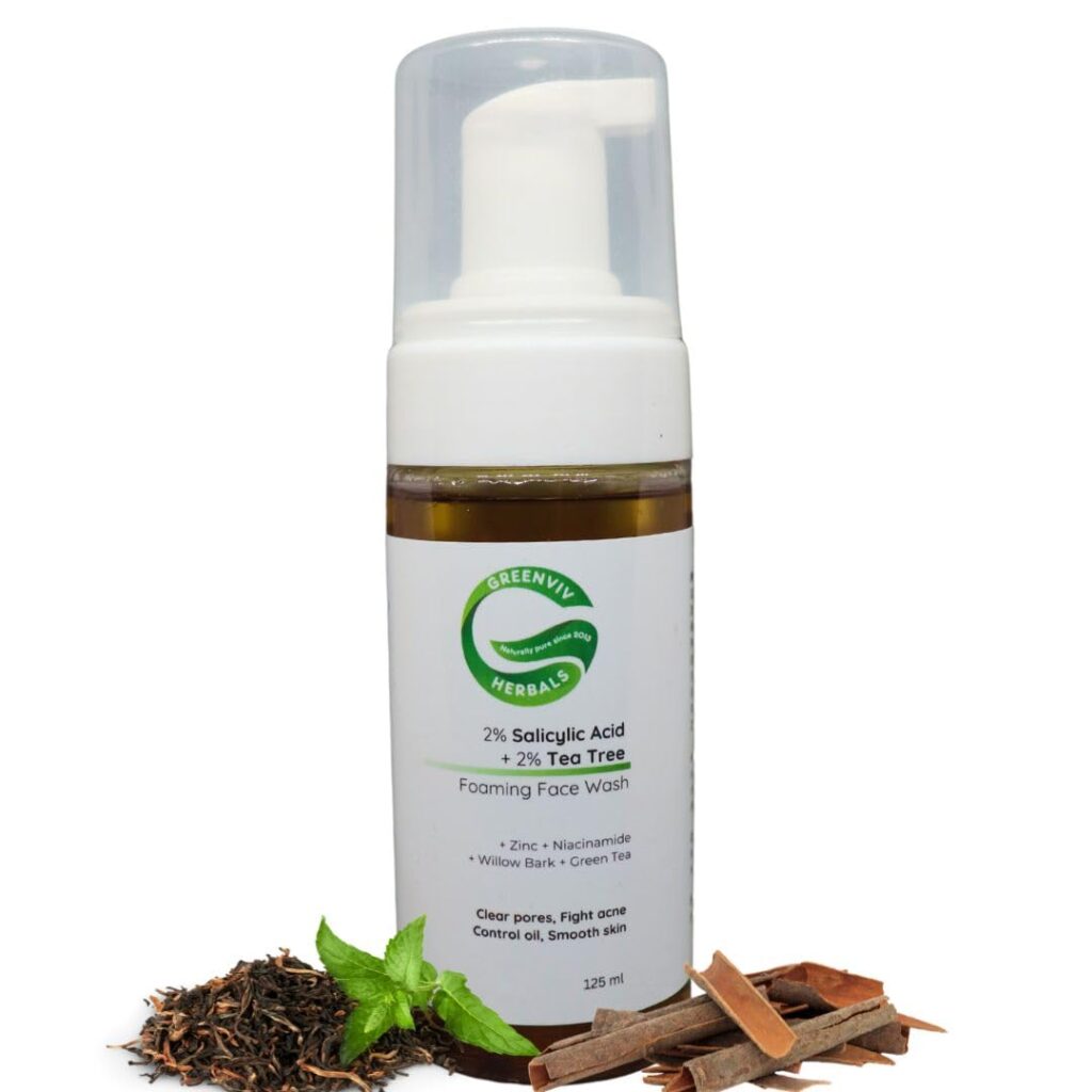 Salicylic Acid Foaming Face Wash for Acne & Oil Control | with Tea Tree | Soothes Inflammation, Reduces Pimples & Purifies Skin | For Oily & Acne-Prone Skin | 125 ml