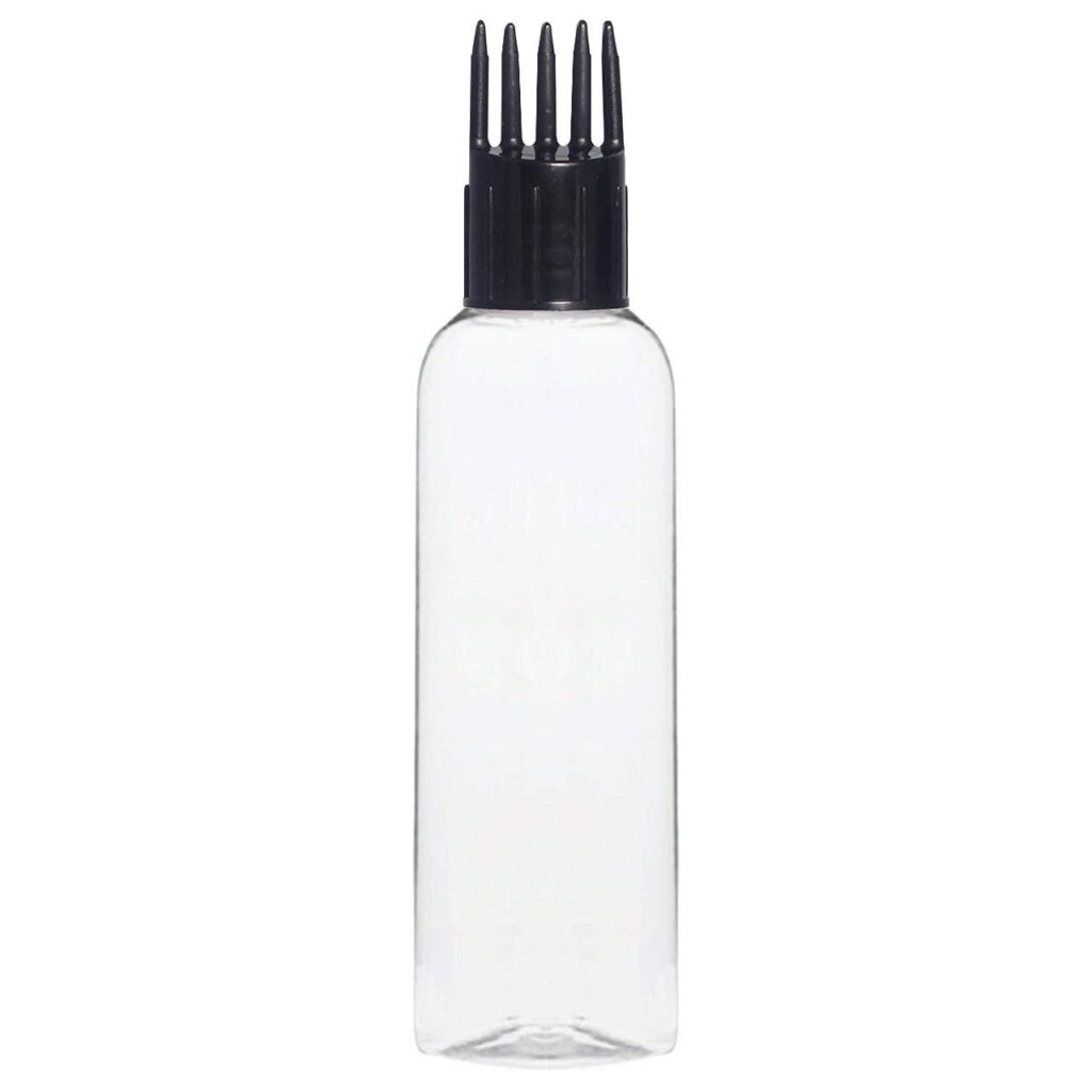 Hunky Dory 100ml Empty Hair Root Oil,Shampoo Comb Refillable Transparent Bottle. (Pack of 1)