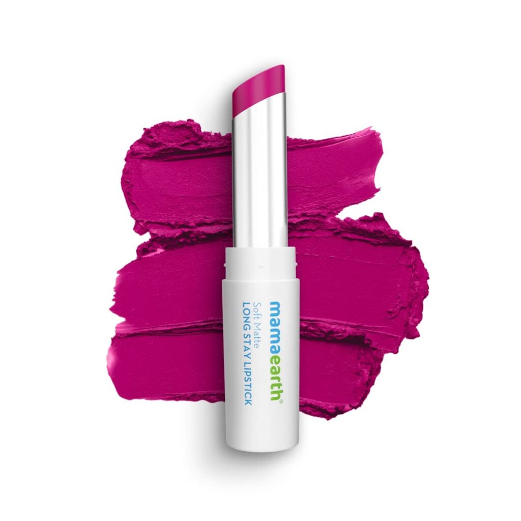Mamaearth Soft Matte Long Stay Lipsticks with Jojoba Oil & Vitamin E for 12 Hour Long Stay - 02 Mulberry Pink - 3.5 g