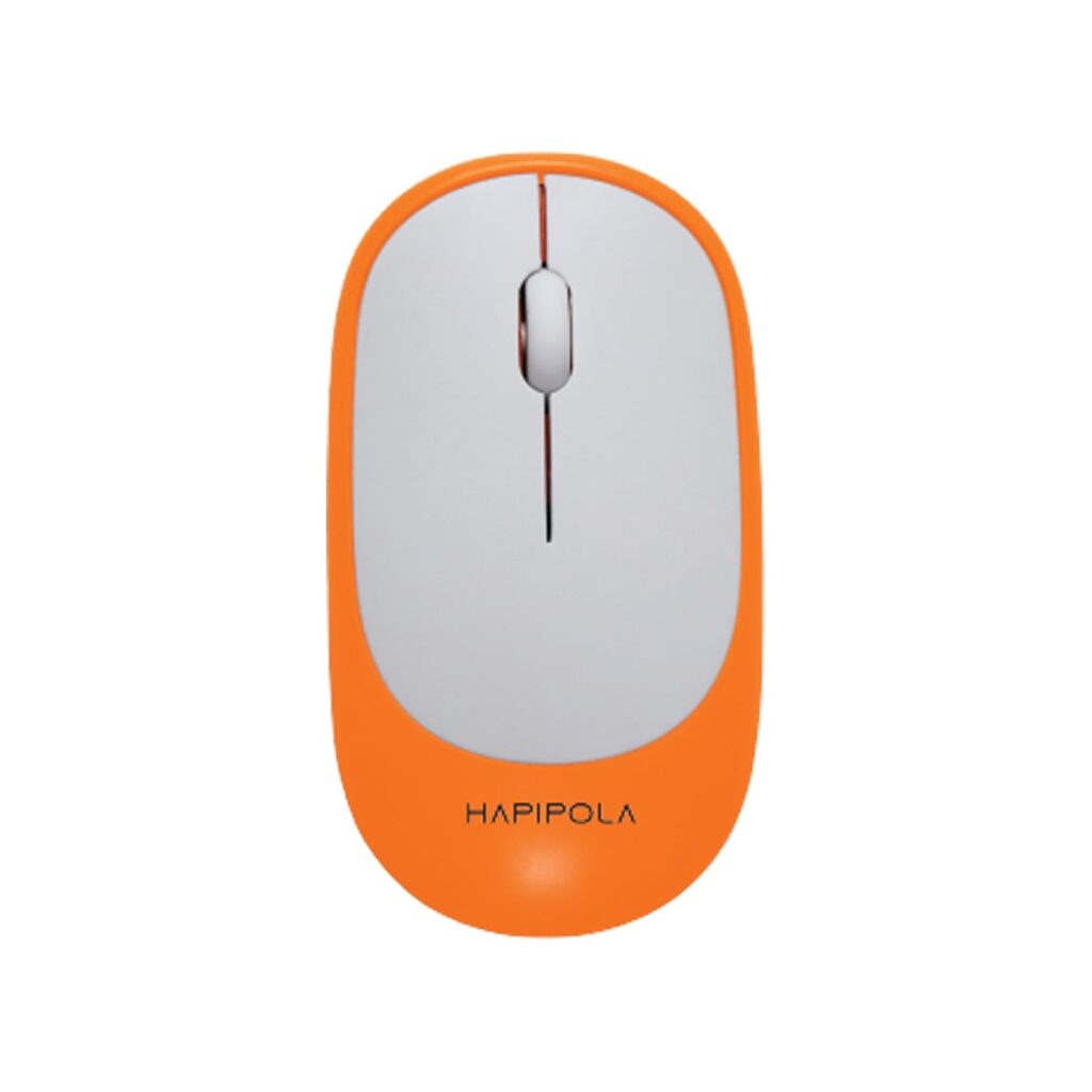 HAPIPOLA Mouse MAX Wireless Mouse, 1600 DPI, 2.4 Ghz RF Digital Technology, Plug-and-Play Optical Mouse (Orange)