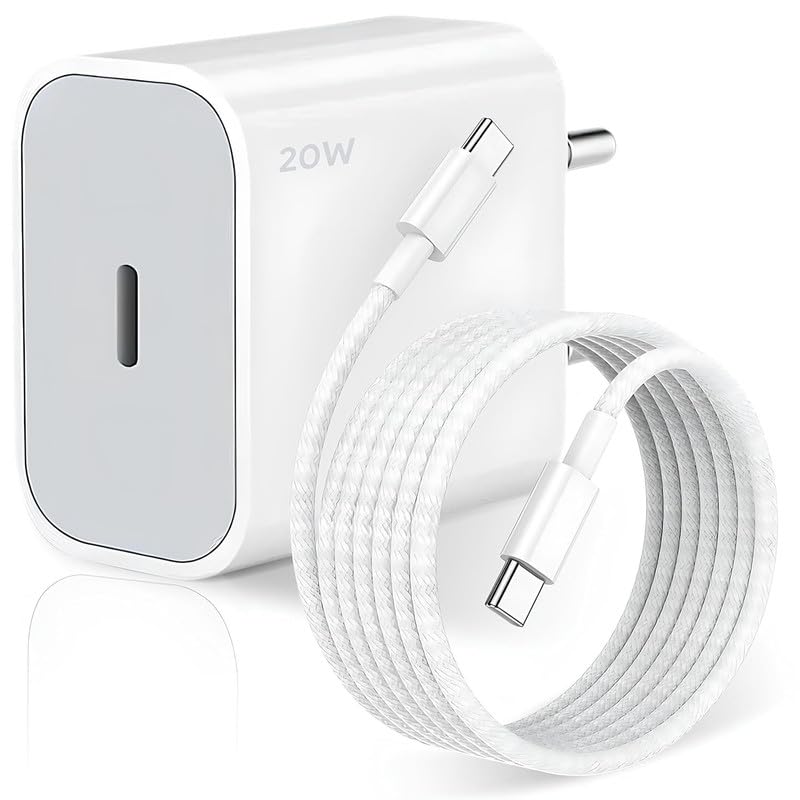 80W Ultra Fast Type-C Charger for Sam-Sung Galaxy M06 Charger Original Adapter Like Quick Dash Warp Dart Flash Super Vooc Qualcomm QC 5.0 Charger with 1M Type C USB Data Cable (FU-1,WT)