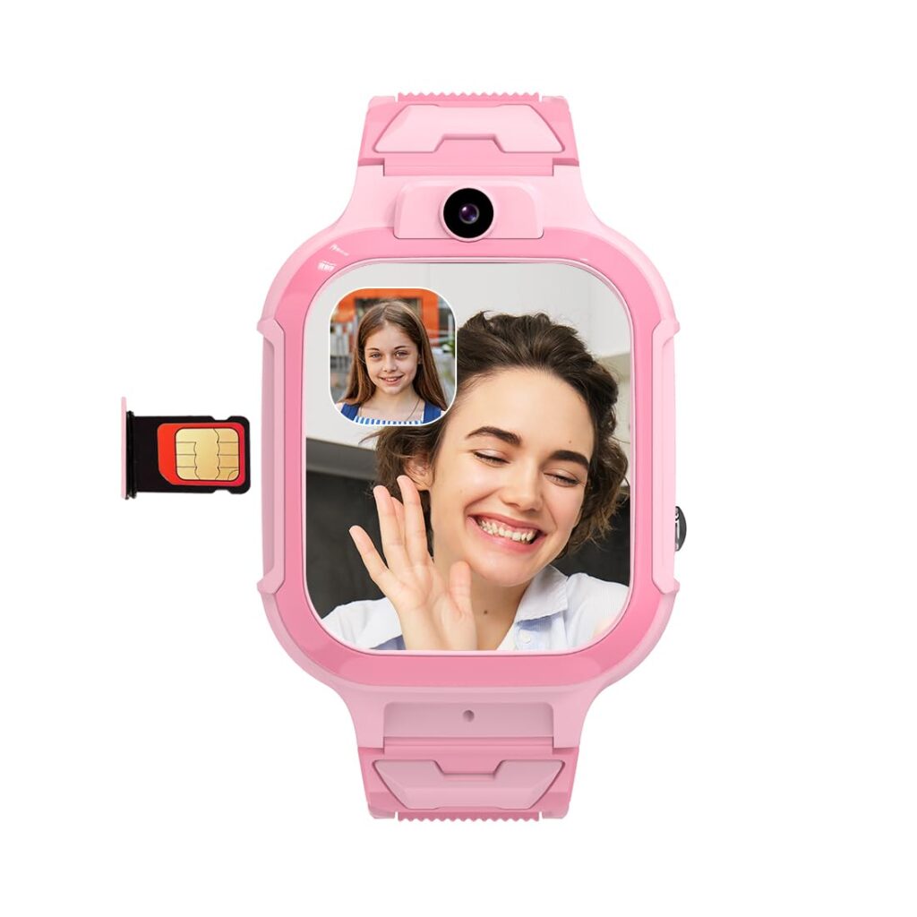sekyo 'Carepal Pro Plus' Kids GPS Tracker SmartWatch | Precise & Live Location, Video Calling, Habit Building, SIM 4G/5G Card, Games, Class Mode, Control App (Pink)
