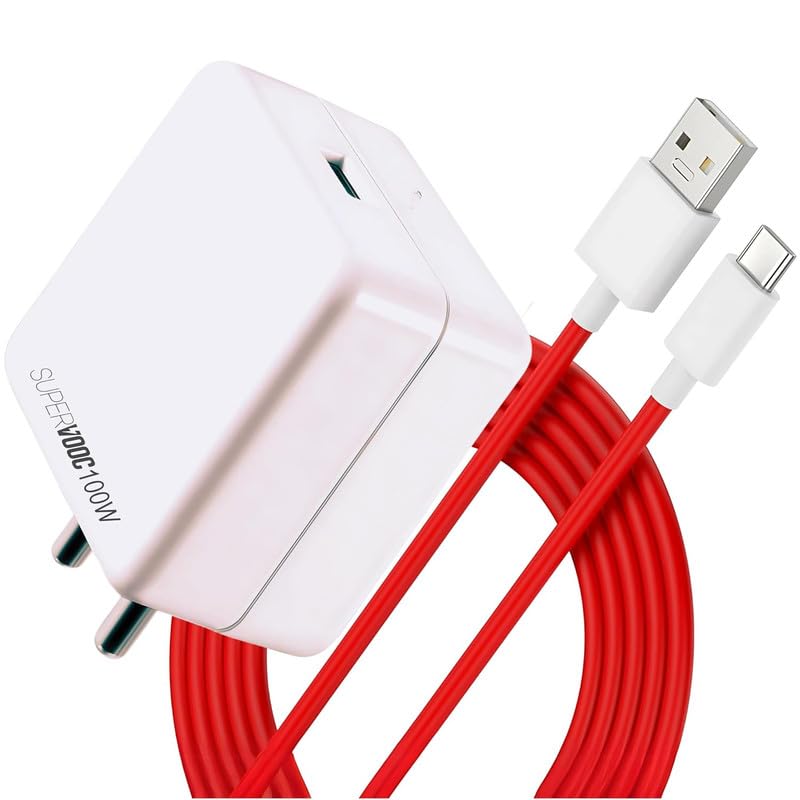 80W Ultra Fast Type-C Charger for Sam-Sung Galaxy M06 Charger Original Adapter Like Quick Dash Warp Dart Flash Super Vooc Qualcomm QC 5.0 Charger with 1M Type C USB Data Cable (WP-1,WT)
