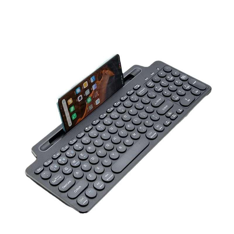 Wireless Keyboard with Phone & Tablet Holder - Extendable Bluetooth Keyboard for PC, Laptop, Smart TV