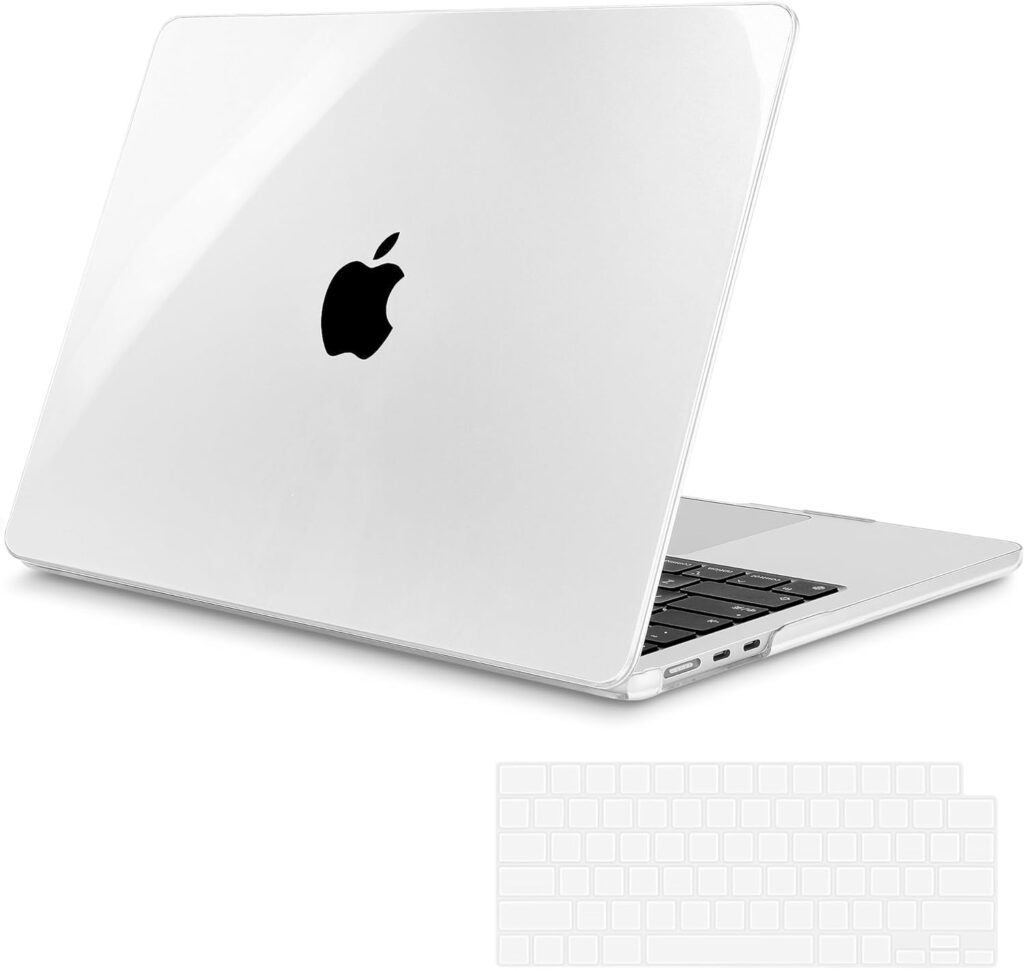 OJOS Compatible with MacBook Air 15 inch Case 2023 Release A2941 M2 Chip with Liquid Retina Display & Touch ID, Protective Plastic Hard Shell Case & Keyboard Cover Skin, Crystal Clear