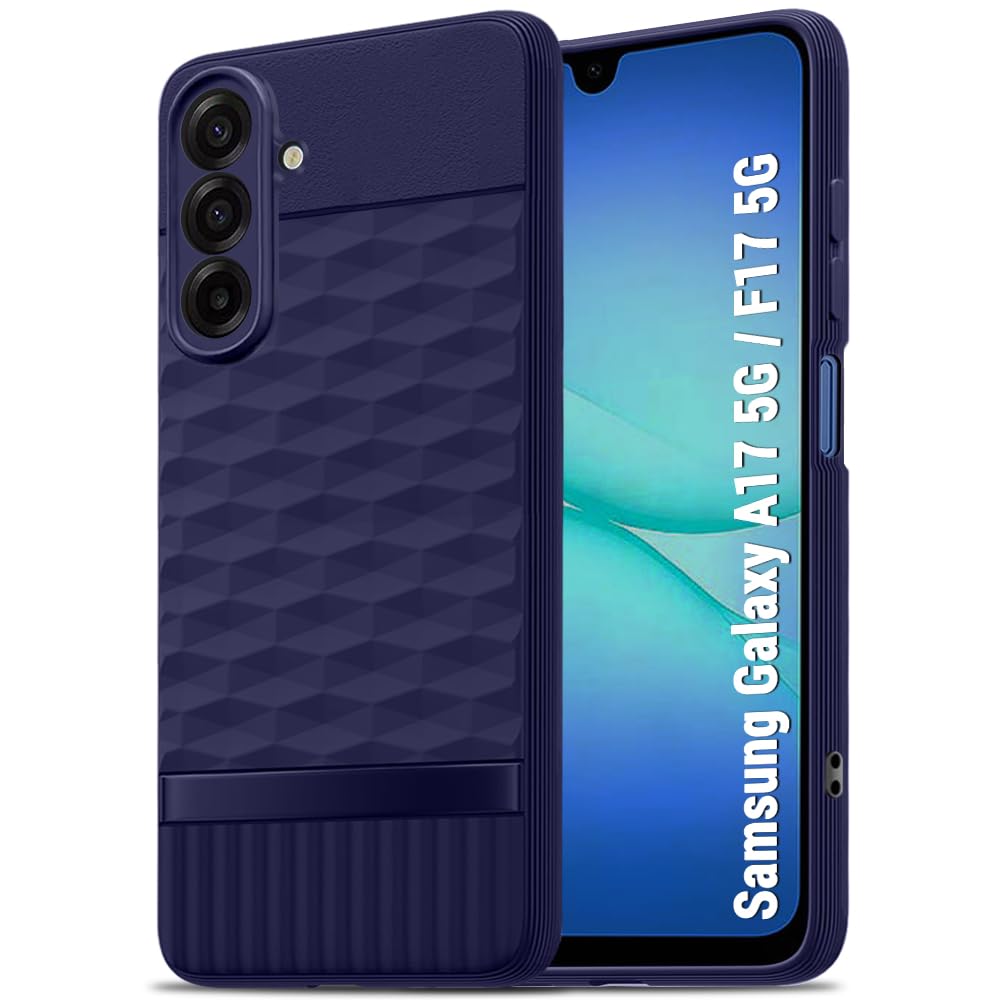 TheGiftKart Shockproof Back Cover Case for Samsung Galaxy M17 5G / A17 5G / F17 5G | Micro-Fibre Lining Inside | Anti-Slip Grip | Stunning Minimalist Design Back Cover Case (TPU, Blue)