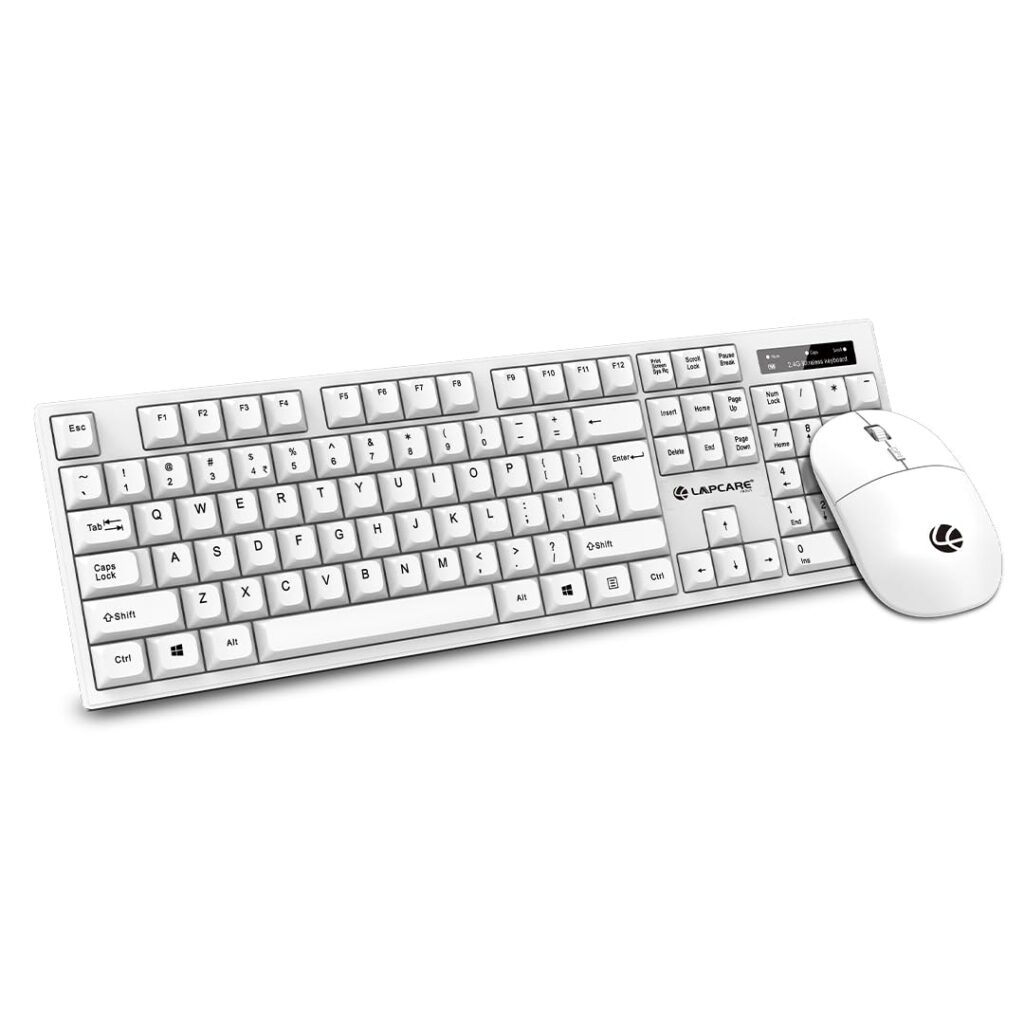 Lapcare WL-102 2.4GHz Wireless Keyboard and Mouse Combo | USB Nano Receiver | Rupee Key | Silent Typing | Power Saving Mode | Battery Included | Windows 7/8/10/11 Compatible