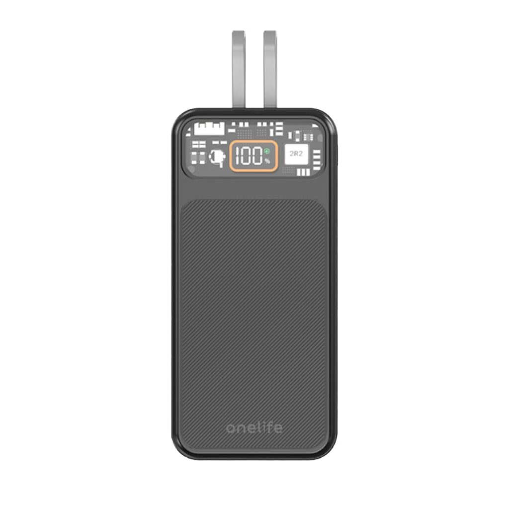 One Life 10000mAh 30W Slim Power Bank | Type-C PD Fast Charging,3 Protections,LED Indicator,Dual Output & Compitible with iPhone/Android/Other Devices (Black)