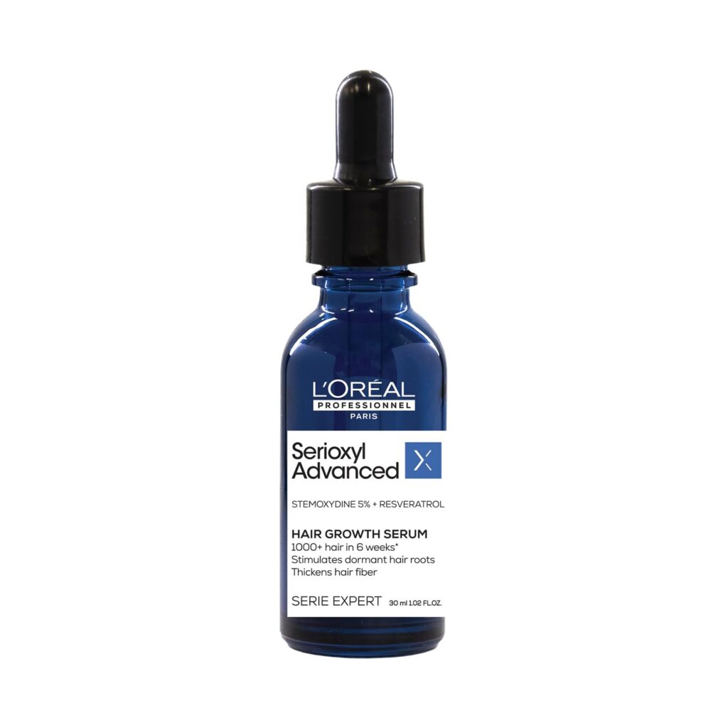 L'Oréal Professionnel Serioxyl Advanced Hair Growth Serum for scalp | Powered by Stemoxydine 5% + Resveratrol | Stimulates dormant hair roots & thickens hair fibre | Hairgrowth serum for men & women