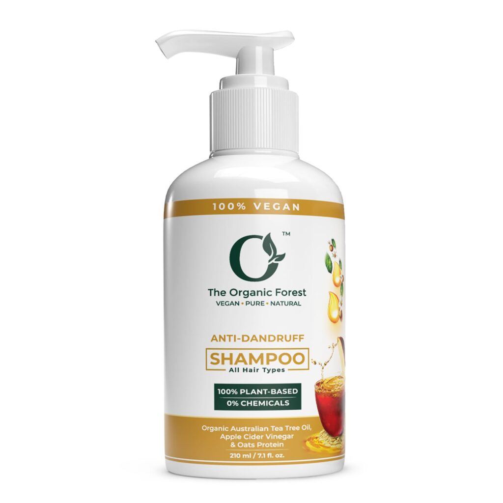 100% Plant-Based Anti-Dandruff Shampoo for Women and Men - Enriched with Tea Tree Oil, ACV and Oats Protein | Sulfate-Free Organic Shampoo for Flaky, Dry Scalp and Itchy Scalp | Vegan and Cruelty-Free