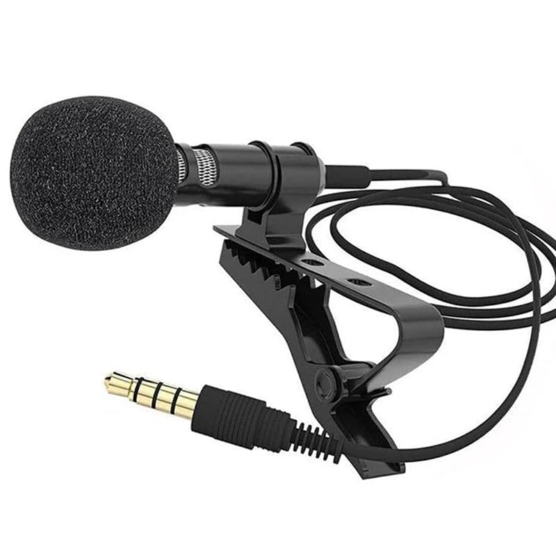 3.5 mm Microphone Mic for iOS Laptop Tablet PC Metal Clip Tie Collar for Mobile Phone Speaking in Lecture, Singing,Speech