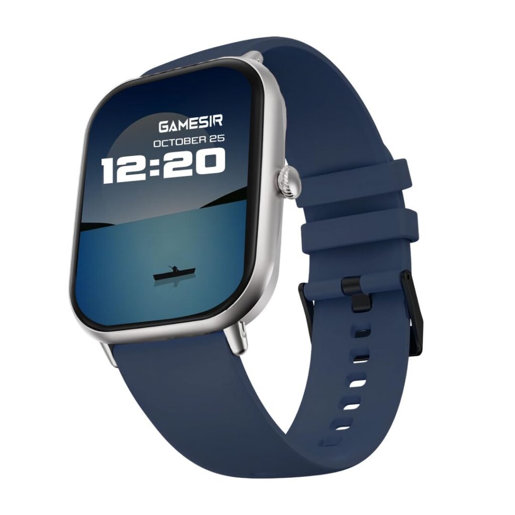 GameSir H18 Smartwatch with Long Battery Life, 2.01" High-Resolution Screen, Bluetooth Calling, IP68 Waterproof, TFT Display, Luxury Design for Men & Women (Dark Blue)