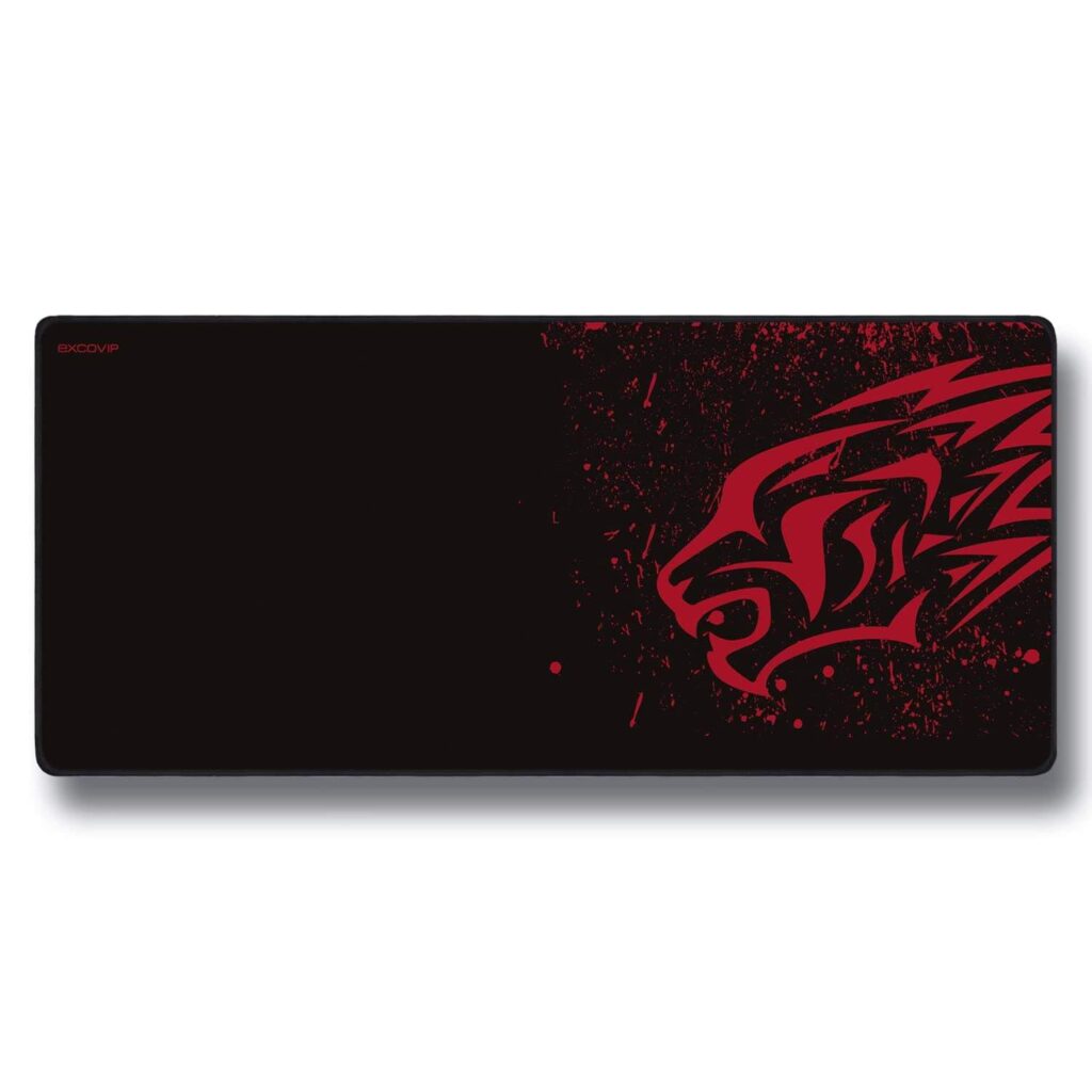 Leopard Non-Slip Rubber Base Mouse Mat 700 * 300 * 2mm Large Size Table Mat Stitched Edge Mousepad Gaming Mat Desk Mat Suitable for PC, Computer, Laptop (Red Leopard, 1-Pcs)