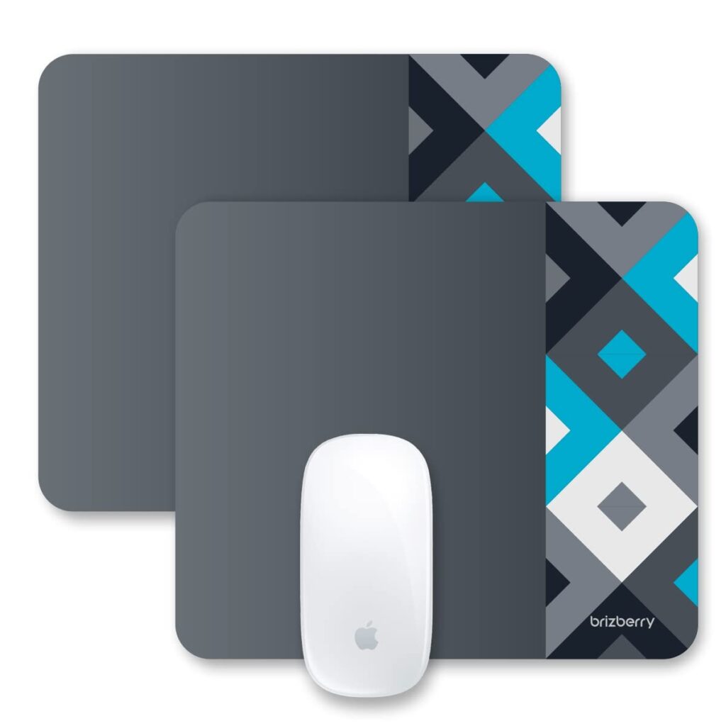 Brizberry Pro-X1 Mouse Pad, Optimised for Speed and Precision, Premium Anti Skid Rubber Base, for Office Desktop Laptop PC Mac, 240mm x 210mm x 3mm (111S - Pack of 2)