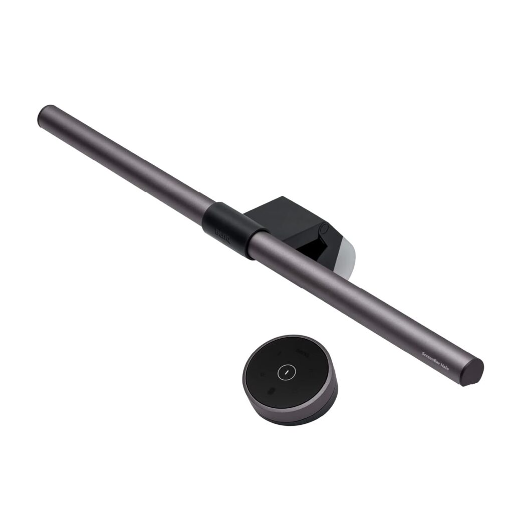 BenQ ScreenBar Halo LED Monitor Light| Lamp with Wireless Controller| Adjustable Brightness and Color Temperature| Eye-Care| No Screen Glare| Space Saving| Curved Monitors| USB Powered (Grey)