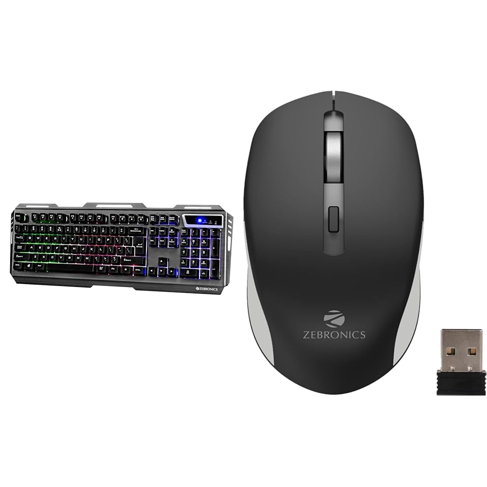 ZEBRONICS Transformer-k USB Gaming Keyboard with Multicolor LED Effect,Durable Al Body,Gold Plated U