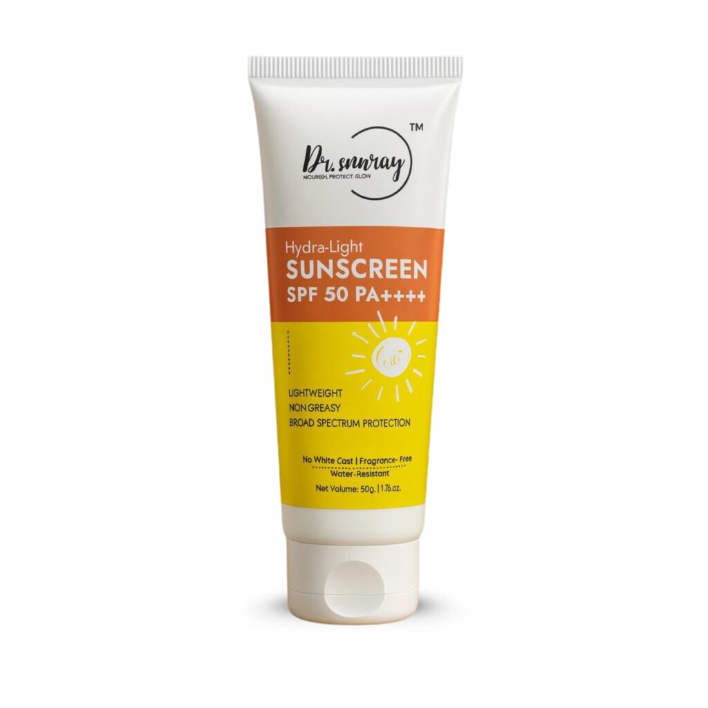 Hydra-Light Sunscreen SPF 50 PA++++ 50g | Ultra-Light, Non-Greasy, Broad Spectrum UVA/UVB Protection | For All Skin Types, Men & Women