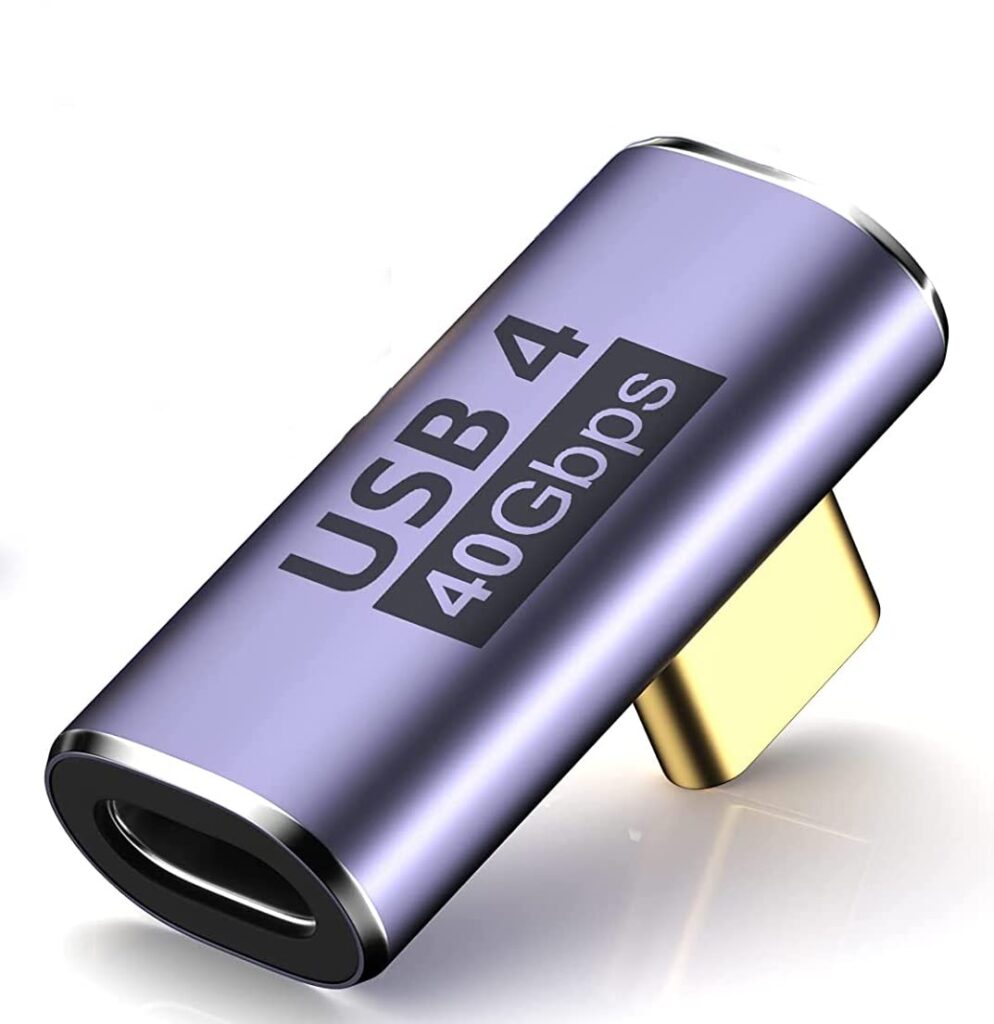 Tobo Right Angle USB C Adapter, 40Gbps Extender Support 8K Video Display 100W Charging for USB4, Mobile Phone (TD-940CC, Pack-of-1)