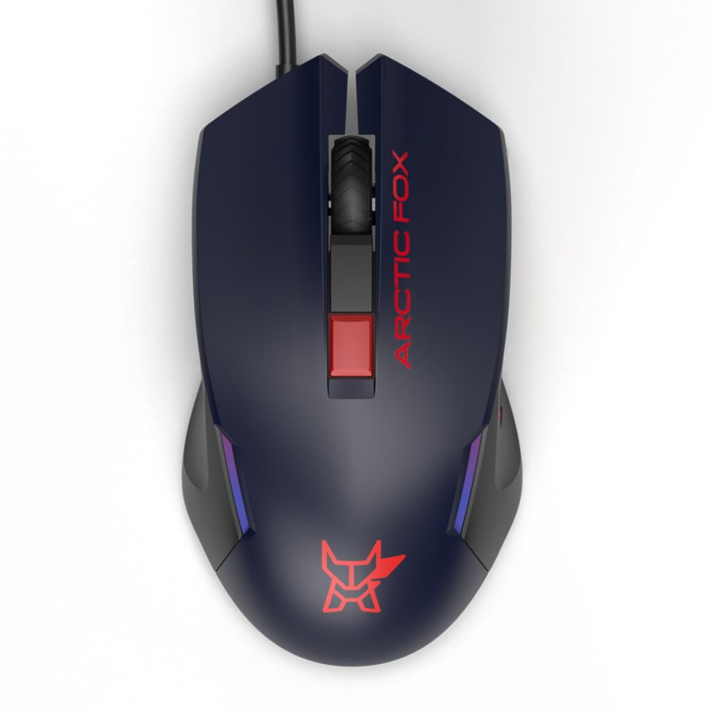 Arctic Fox Wired USB Gaming Mouse with Breathing Lights and DPI Upto 3600 (Deep Navy Blue)