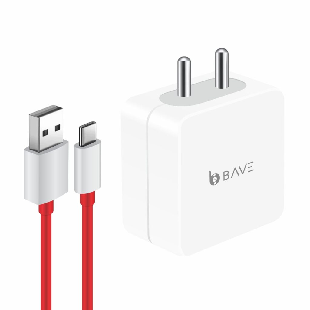 BAVE 100W Supervooc Charger USB-A Power Adapter With Cable | Ultra-Fast Charging For Oppo, Realme, OnePlus, Vivo, Xiaomi, Samsung | Supports Supervooc, VOOC, Dart, Warp, Quick Charge, White