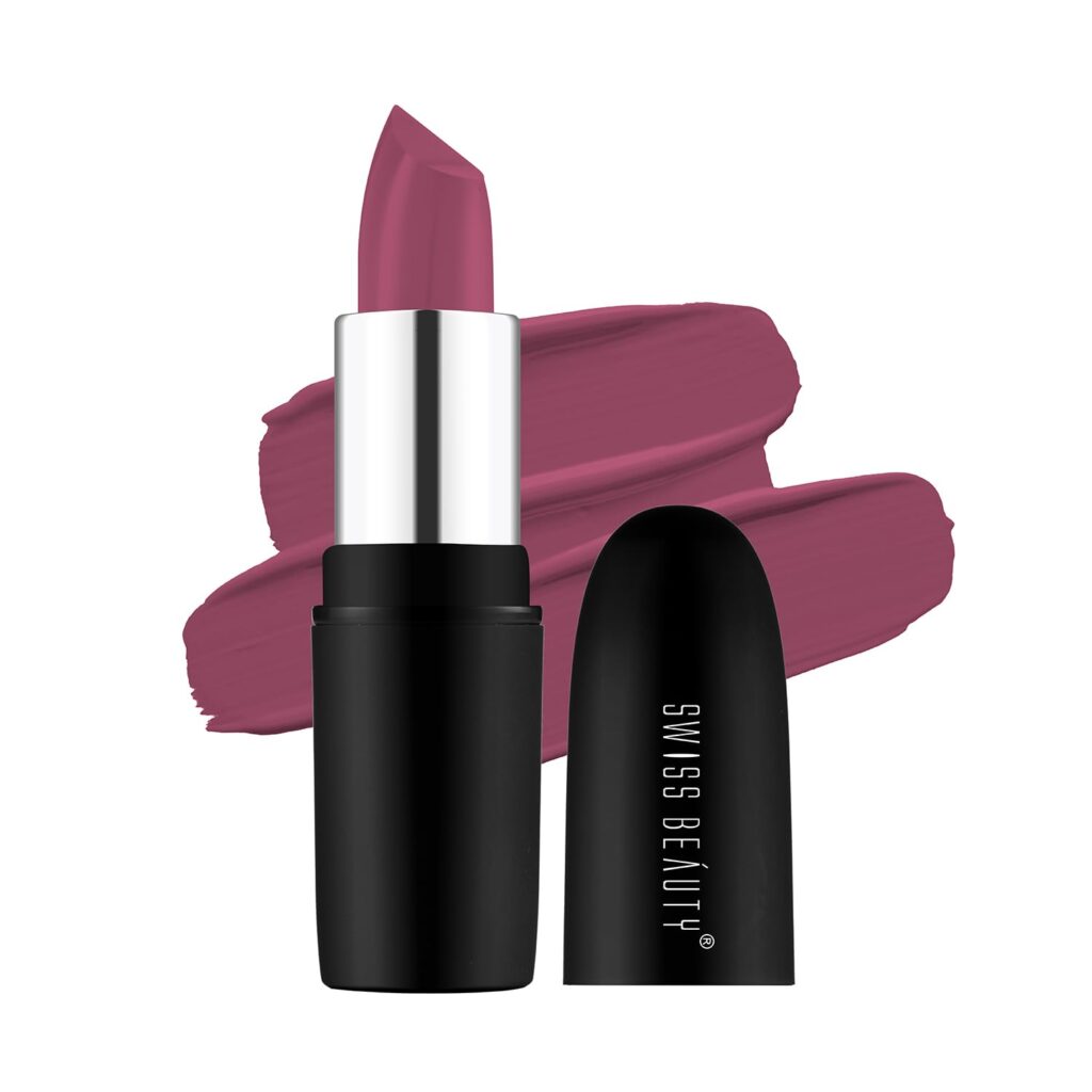 Swiss Beauty Pure Matte Creamy Lipstick | Non-drying, Highly pigmented Lipstick | Shade- Lust On, 3.8gm|