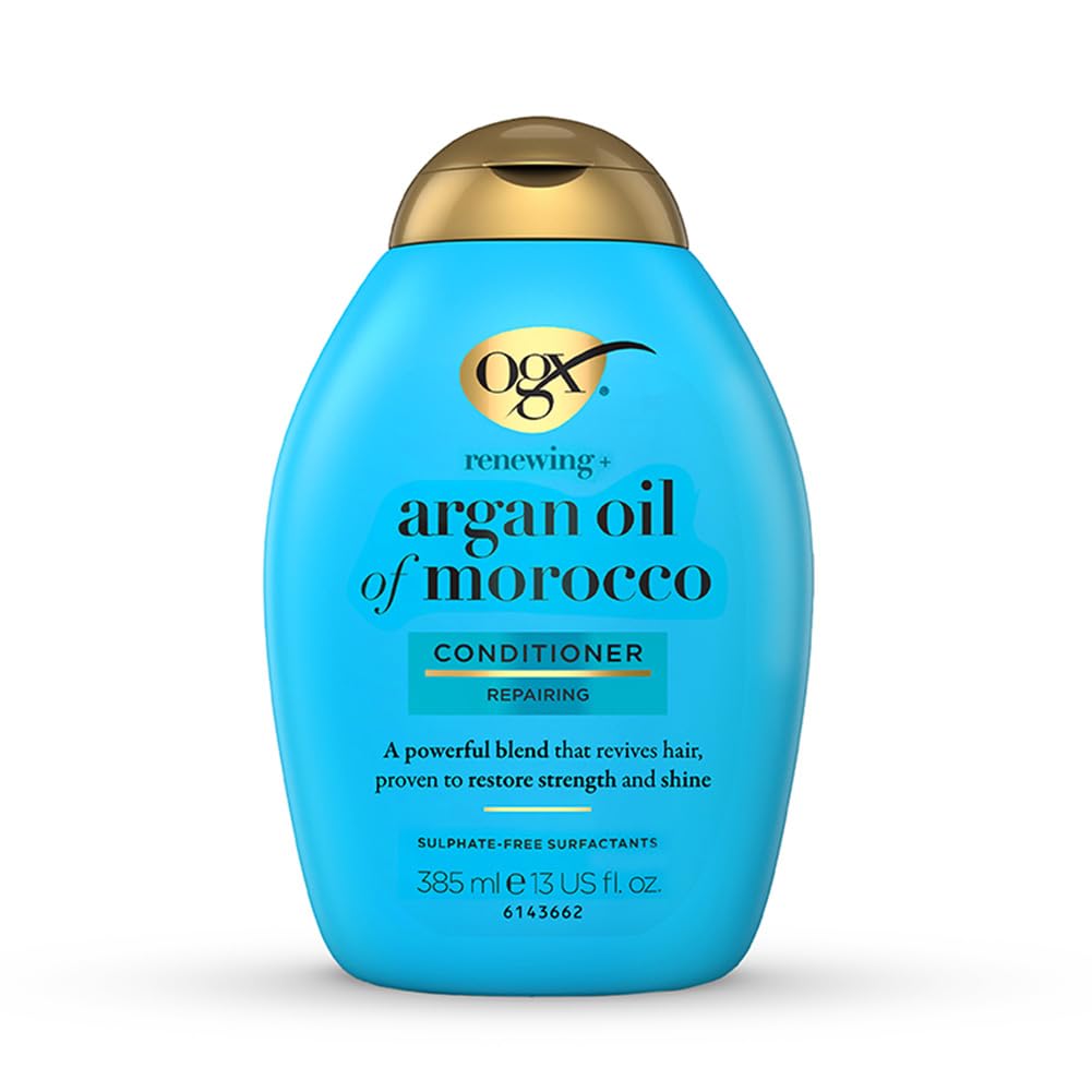 OGX Renewing + Argan Oil Of Morocco Hydrating Hair Conditioner, Cold-Pressed Argan Oil To Help Moisturize, Soften & Strengthen Hair, Paraben-Free With Sulfate-Free Surfactants, 385Ml,1 Count