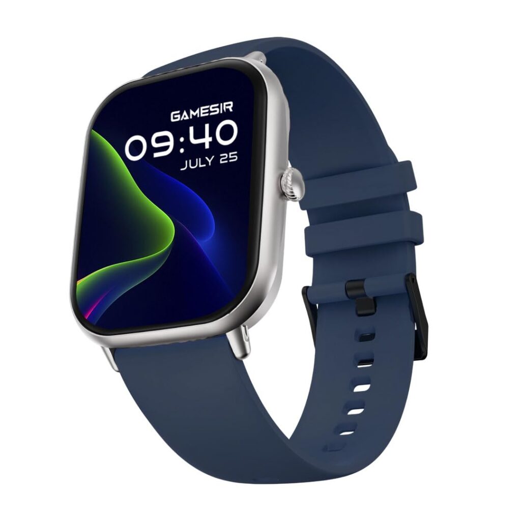 GameSir NovoLux HD Display Smartwatch for Men & Women Answer/Make Calls, Heart Rate Monitor, 113+ Sports Modes, Step Counter, IP68 Waterproof, Compatible with Android & iOS (Dark Blue)