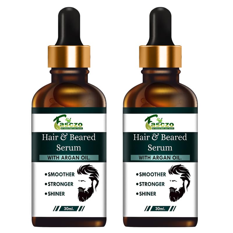 Hair & Beared Serum |Styling Beard Oil For Shiny Nourished Beard Non-sticky |Beard Growth Oil-10X Nourishing Oils For Stronger & Shinier Beard| 60ML (Pack 2) Serum