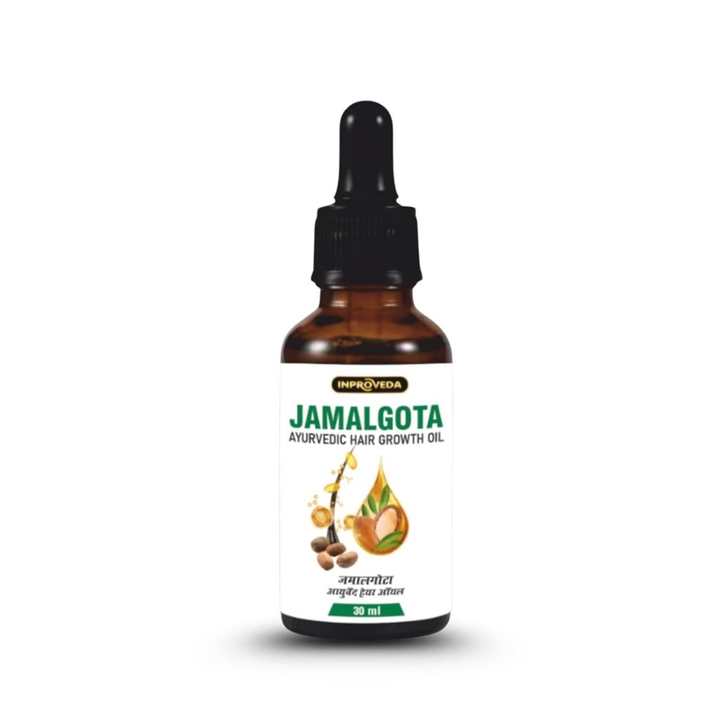 Inproveda Jamalgota Hair Growth Oil | Ayurvedic Hairs Growth Oil | With Amla, Yastimadhu, Camphor, Rosemary, Jatamansi & Bhringraj - 30ml
