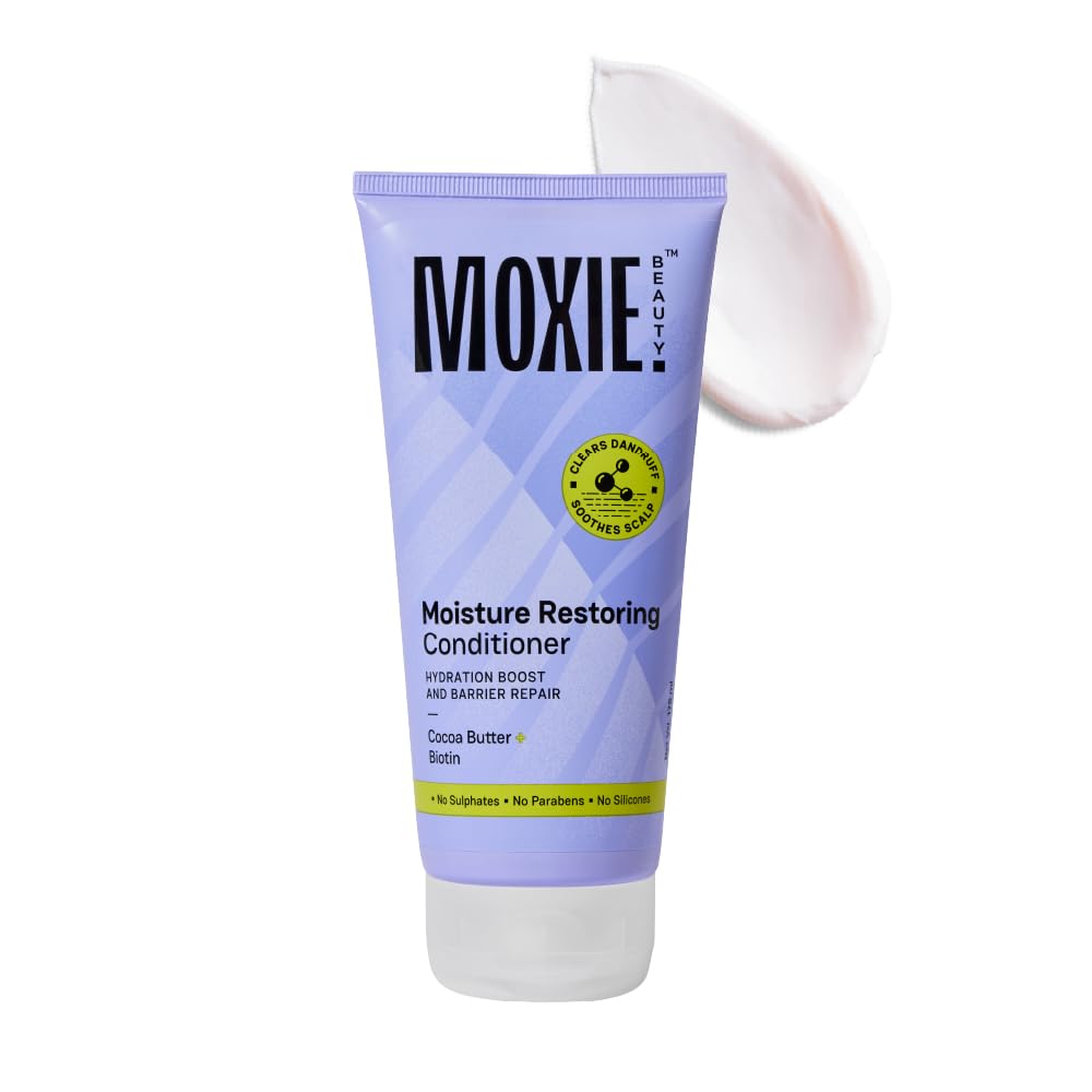 Moxie Beauty Moisture Restoring Conditioner | Anti-Dandruff Conditioner with Cocoa Butter & Biotin | Hydration Boost & Barrier Repair | Use After Anti-Dandruff Shampoo for Men & Women | Paraben, Sulphate & Silicone-Free | 175ml